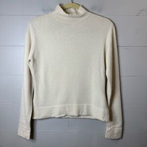 Witchery | Lambswool Angora Mock Neck Elegant Cream Women's Sweater Medium